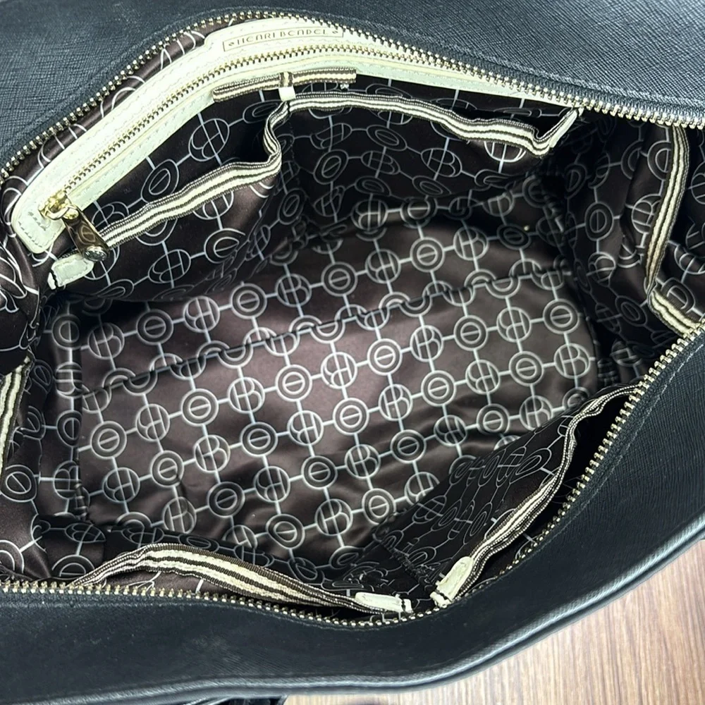 Henri Bendel Black Diaper Bag Tote w Changing Mat Large Travel Baby Bag